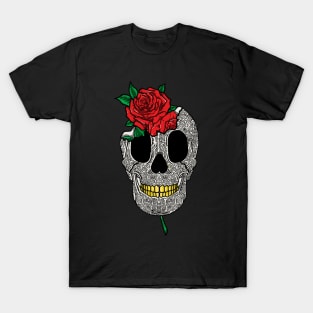 Skull and red roses T-Shirt